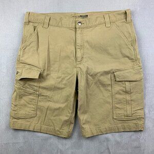 Carhartt Mens Shorts 40 Beige Rugged Flex Relaxed Fit Canvas Cargo Work Utility